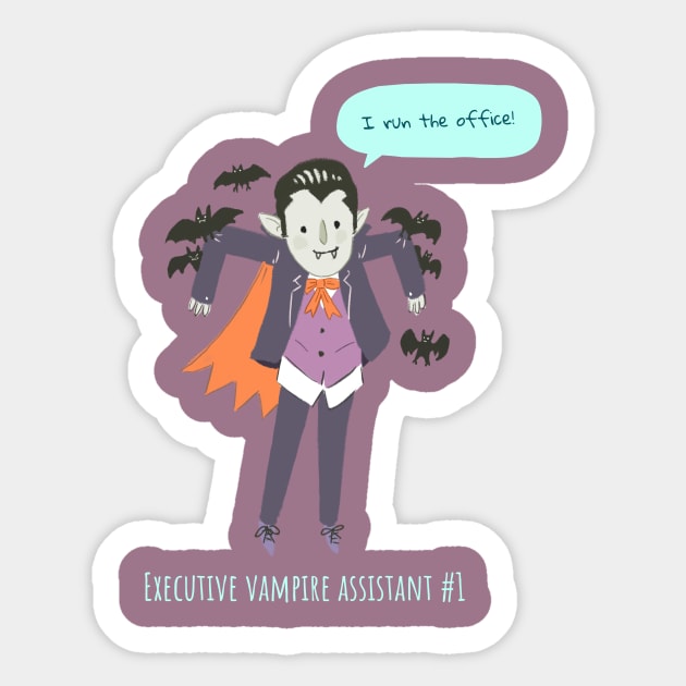 Executive vampire assistant #1 Sticker by inessencedk